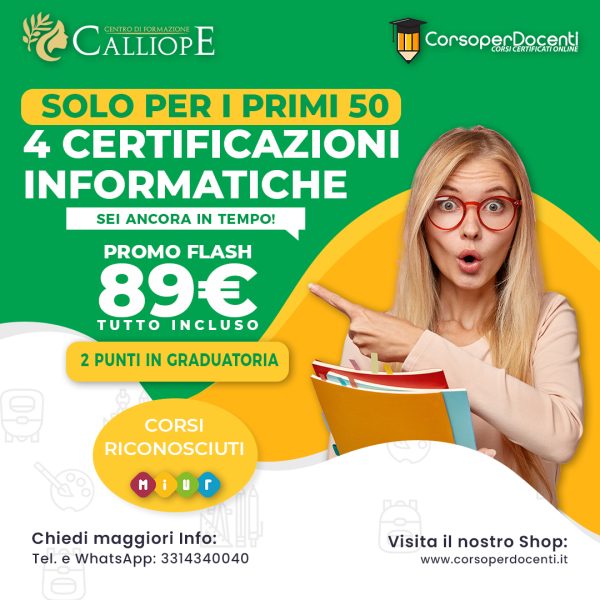 Pacchetto 4 certificazioni informatiche - LAST PROMO